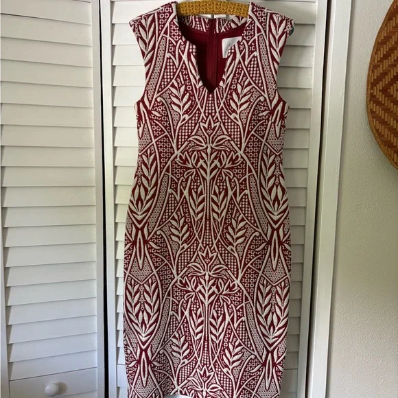 hd in paris red dress New Anthropologie HD In Paris Embroidered Emilia Dress, NWOT, MSRP: $228, Size 0
